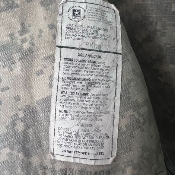 Army Combat Uniform Jacket Coat Military Apparel Size Large - Picture 8 of 10